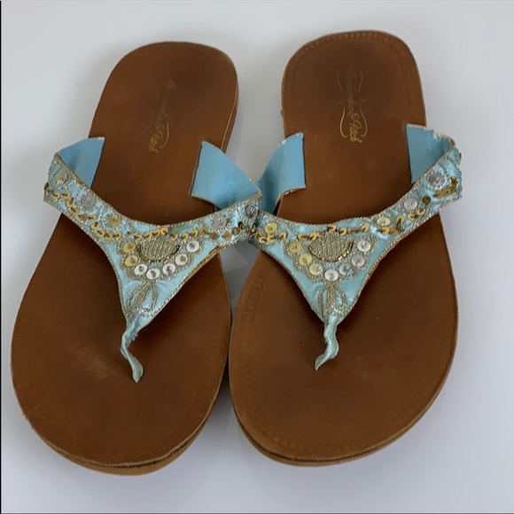 ISO Abercrombie Silk Embellished sandals - Picture 1 of 3